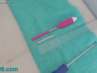 Cervix Fucking Playing Inserting a Japanese Vibrator.