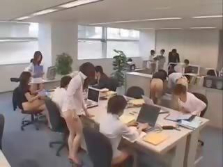 Lovely Asian group of secretaries naked