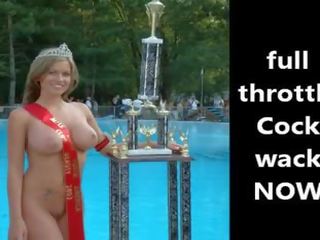 Menarik telanjang babes compete di sebuah batang membelai kontes