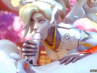 Groovy mercy z overwatch dostaje do ssać na duży kutas ładnie