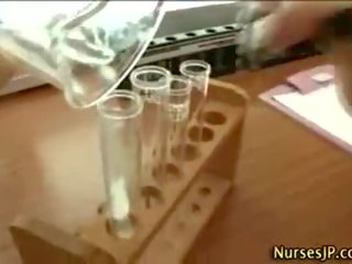 Naughty oriental nurse gets great semen shot