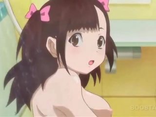 Badrum animen smutsiga film med oskyldig tonårs naken cookie