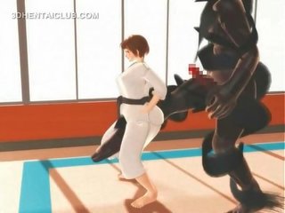 הנטאי karate פילגיש חינוק ב א מאסיבי manhood ב תלת ממדים