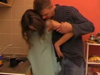 Daddys not teenager fucked in the Kitchen movie