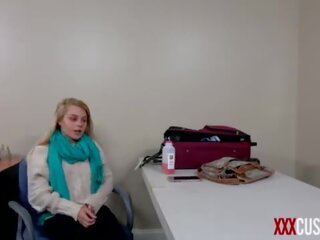 XXXCUSTOMS - Officer Blackmails Tiny Blonde Teen