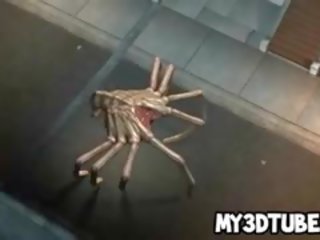 Prohnaný 3d blondýnka femme fatale v prdeli podle dva mimozemšťan spiders