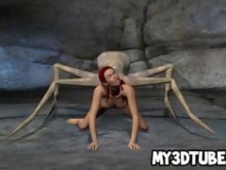 3D Redhead cutie Getting Fucked By An Alien Spider