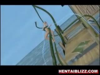 3d animated hentai sundel gets fucked by huge tentac