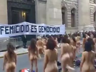 Goli ženske protest v argentina -colour različica: odrasli posnetek 01