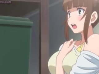 Didelis krūtinėmis anime gauna hammerd